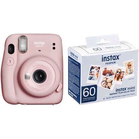 Fujifilm Instax Mini 11 Camera And Instant Film Kit Blush Pink