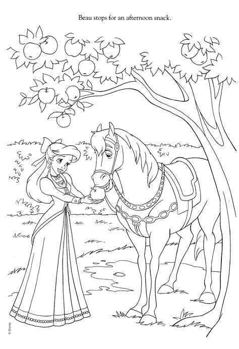 Discover all our printable coloring pages for adults, to print or download for free ! Ariel and Horse Coloring Page | Horse coloring pages ...