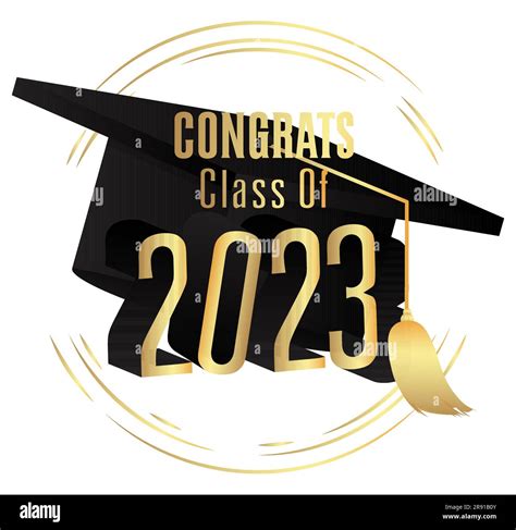 Graduation Black And Gold Vector Design Class Of 2023 Golden High
