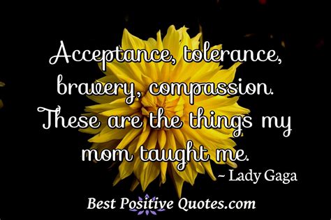 Acceptance Tolerance Bravery Compassion These Are The Things My Mom