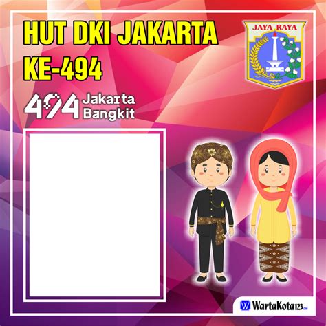 Ucapan tersebut, bisa dibagikan ke teman, sahabat, dan keluarga tercinta lewat media sosial. Twibbon HUT DKI Jakarta 494, Download disini GRATIS ...