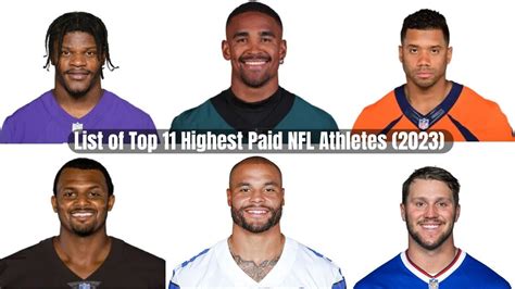 List Of Top 11 Highest Paid Nfl Athletes 2023