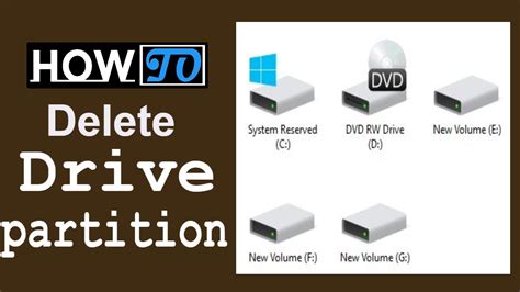 How To Delete Drive Partition In Windows 10 Youtube