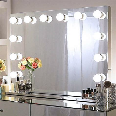 I bought a few because i have a large mirror and they work well. Boyel Living 32 in. x 26.5 in. Frameless Hollywood Makeup ...