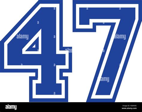 Fourty Seven College Number 47 Stock Vector Image And Art Alamy