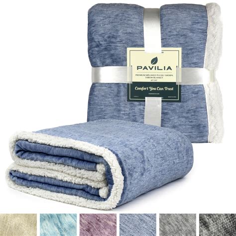 Pavilia Melange Sherpa Fleece Blanket Twin Size Super Soft