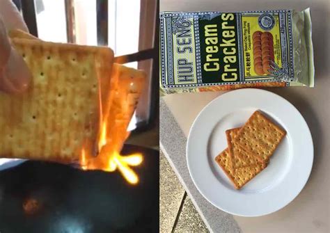 There are 160 calories in 4 pieces (31 g) of hup seng cream crackers. Claim that cream crackers contain flammable plastic gets ...