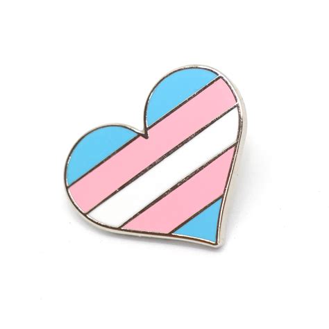 Transgender Flag Heart Enamel Pin Compoco