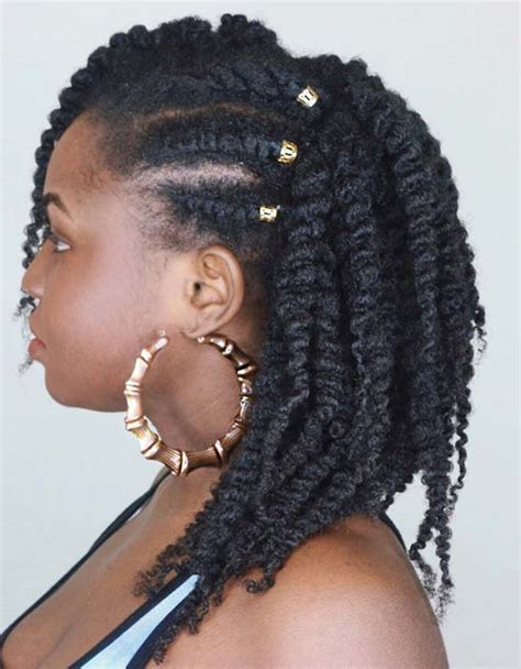 You can go even lower than a bob with two strand twists. 45 Beautiful Natural Hairstyles You Can Wear Anywhere | StayGlam