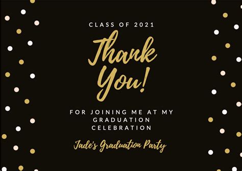Editable Graduation Party Thank You Card Compatible With Canva Etsy Uk