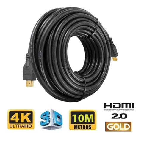 Cabo Hdmi K D Ultra Hd Pinos Pontas Ouro Metros Mercadolivre