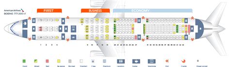 First class, business class and economy class. Seat map Boeing 777-200 American Airlines. Best seats in ...