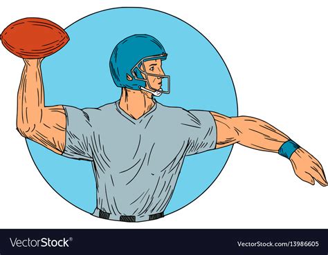 Quarterback Qb Throwing Ball Motion Circle Drawing