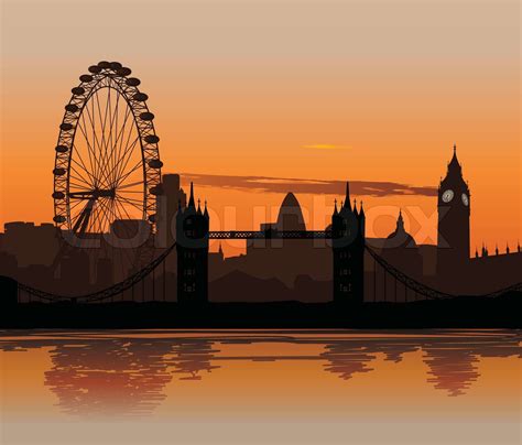 London At Sunset Stock Vector Colourbox