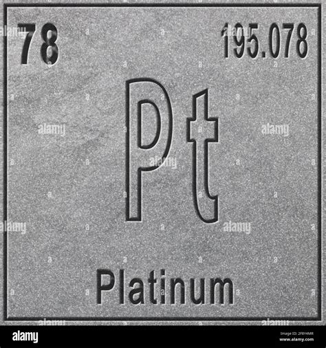 Elemento Químico De Platino Signo Con Número Atómico Y Peso Atómico