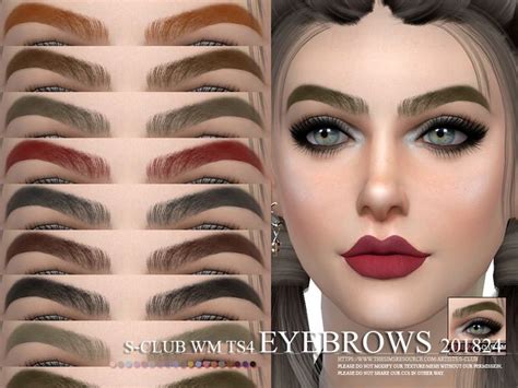 S Club Wm Ts4 Eyebrows 201824 Sims 4 Makeup Sims 4