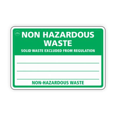 Non Hazardous Waste Label Devco Consulting