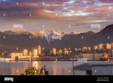 First Light On The Lions Peaks North Shore Mountains Vancouver