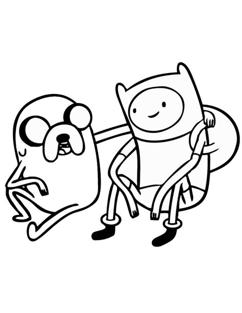 Finn Y Jake Sentados Para Colorear Imprimir E Dibujar Dibujos