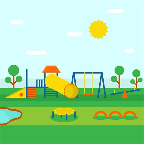 Playhouse In The Middle Of Playground Illustrator 173647 Vector Art At