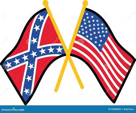 Confederate And American Flag Stock Vector Illustration Of Emblem