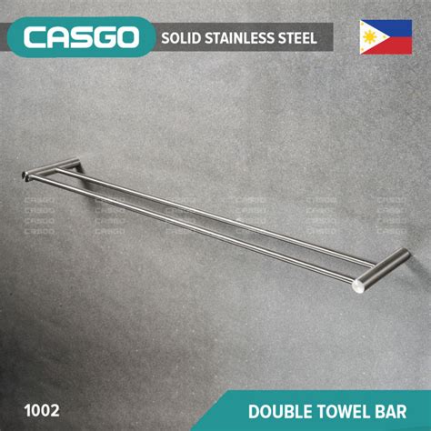 Casgo Double Towel Bar Solid Stainless Steel Bathroom Fixtures