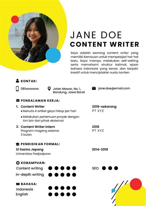 Contoh Cv Menarik Indonesia