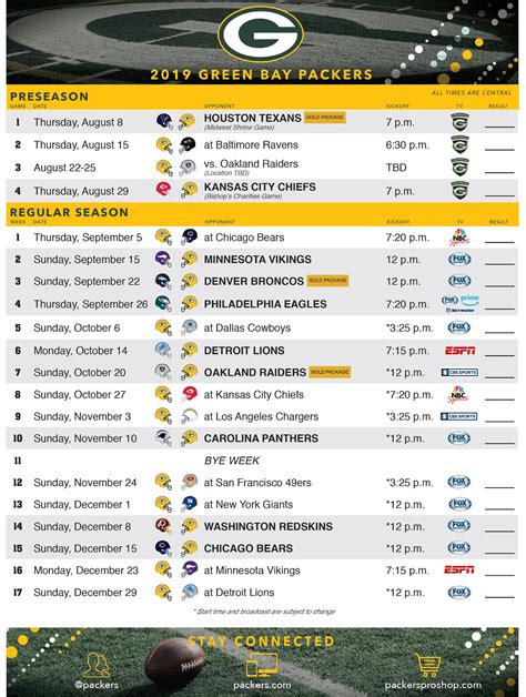 Packers Printable Schedule That are Stupendous | Tristan Website