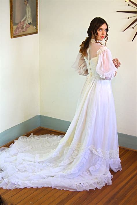 70s wedding dress boho wedding dress vintage wedding gown 1970s wedding dress hippie wedding
