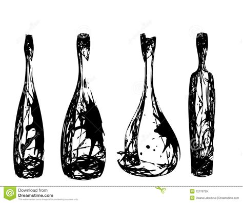 Disegni stilizzati, immagini stilizzate di: Insieme Delle Bottiglie Stilizzate Illustrazione Vettoriale - Immagine: 12176759