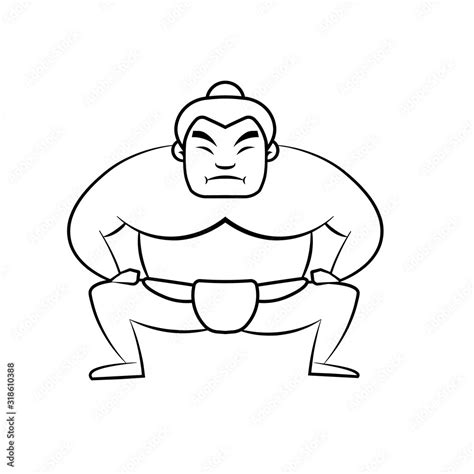 Sumo Wrestler Outline Icon Clipart Image Isolated On White Background