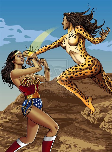 Wonder Woman Fighting Cheetah By Hamletroman On Deviantart Wonder Woman Vs Cheetah Cheetah Dc