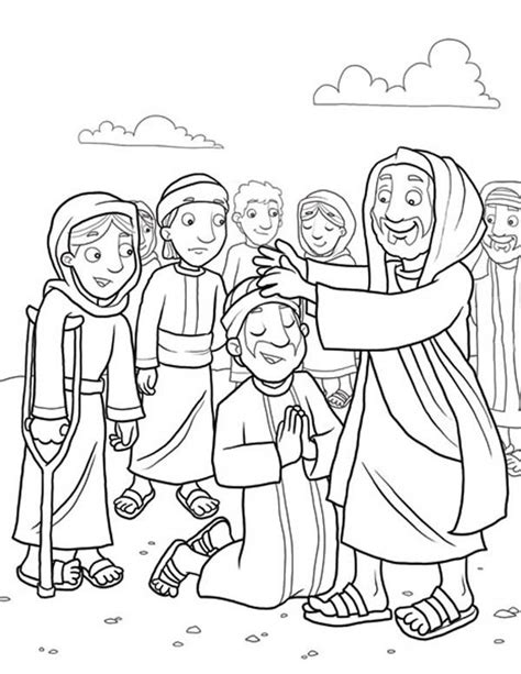Heals The Sick Because Miracles Of Jesus Coloring Page Netart