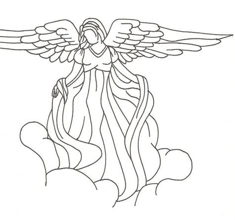 Simple Guardian Angel Drawing