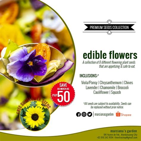 The orchid pleasantly fragrant, but the scent is described very differently: Edible Flowers Seeds Collection | Shopee Philippines