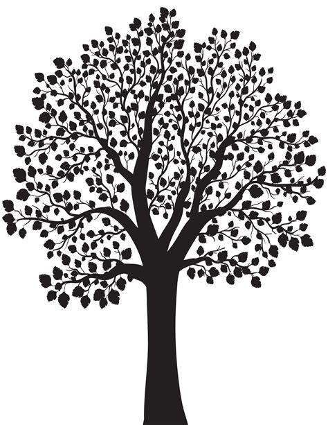 Black Tree Silhouette Clipart In Vector Tree Clipart Tree Silhouette