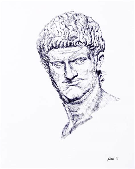 Nero Roman Emperor Series Ancient Rome Drawing By Alessandro Nesci