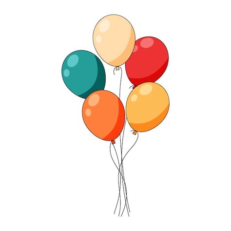 Premium Vector Bunch Of Colorful Helium Balloons