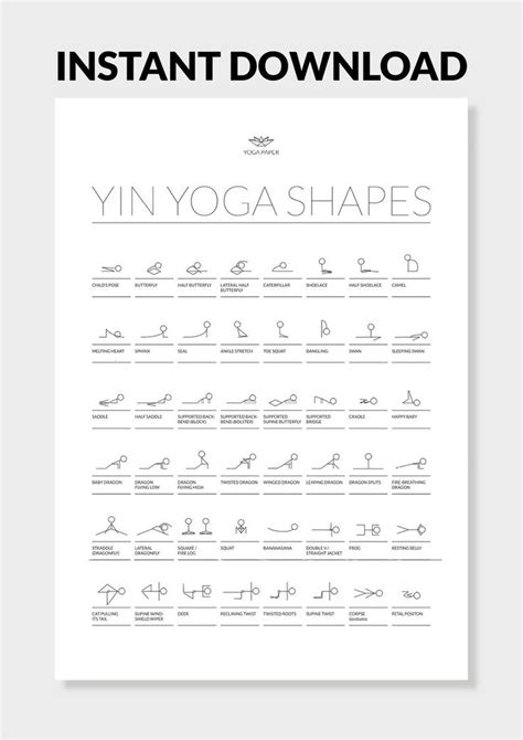 What are good transition poses in a yoga sequence? 48 Yin Yoga Postures: Printable PDF Yin Yoga Poster with ...
