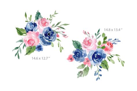 Maybe you would like to learn more about one of these? Watercolor Blue and Pink Roses Flowers PNG