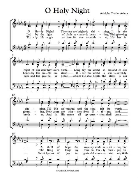 Free to download and print. Free Choir Sheet Music - O Holy Night - Michael Kravchuk