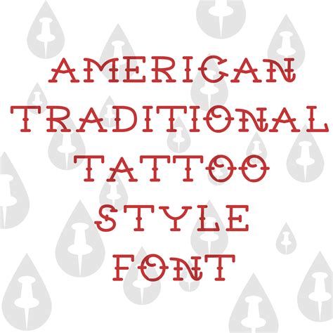 American Traditional Tattoo Style Font Including Glyphs And Etsy