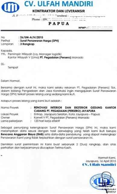 Detail Contoh Surat Penawaran Proyek Koleksi Nomer