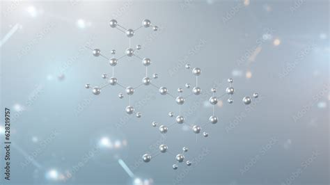 ภาพประกอบสตอก hyaluronic acid molecular structure 3d model molecule