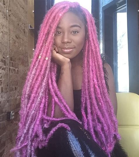 15 colors ombre jumbo braid hair extensions, pink, green, dark purple, violet, blue, black. 20 Fabulous Funky Ways to Pull Off Faux Locs | TwiddleBite