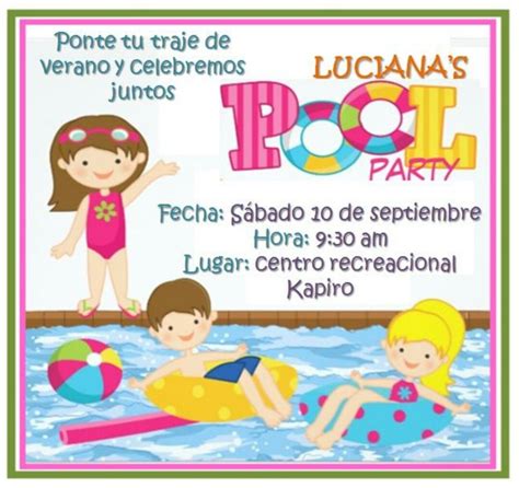Fiesta Piscina Pool Party Invitación Tarjeta De Invita Invitaciones Para Fiesta De Piscina