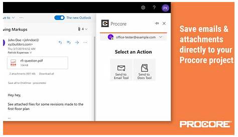 Procore for Outlook, making Procore work for the way you work