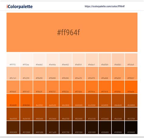 Hex Color Code Ff964f Pastel Orange Color Information Hsl Rgb