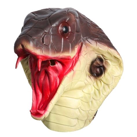 Realistic Snake Latex Mask Cobra Snake Horror Animal Head Halloween