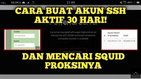 Untuk cara membuat akun ssh support ssl kalian bisa mencarinya di internet. Cara membuat Akun SSH dan Mencari Squid Proksi | Http ...
